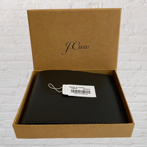 J. Crew Other - J.Crew Italian Leather Wallet Billfold Bifold - Black H2844 - New in Box